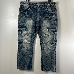 Gray Earth blue jean cargo cropped men’s size 40